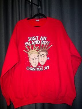 Ugly Christmas Sweater Xmas Sweatshirt Crewneck Size XL Island Boy
